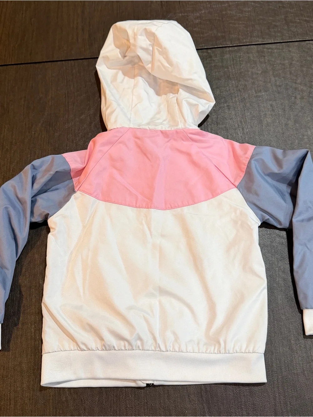 Nike Girls Windrunner Windbreaker Jacket Colorblock Pink Gray and White Sz 4T